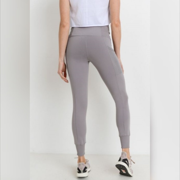 Ribbed & Cuffed Overlay Side Pockets Full Leggings - Picture 5 of 6